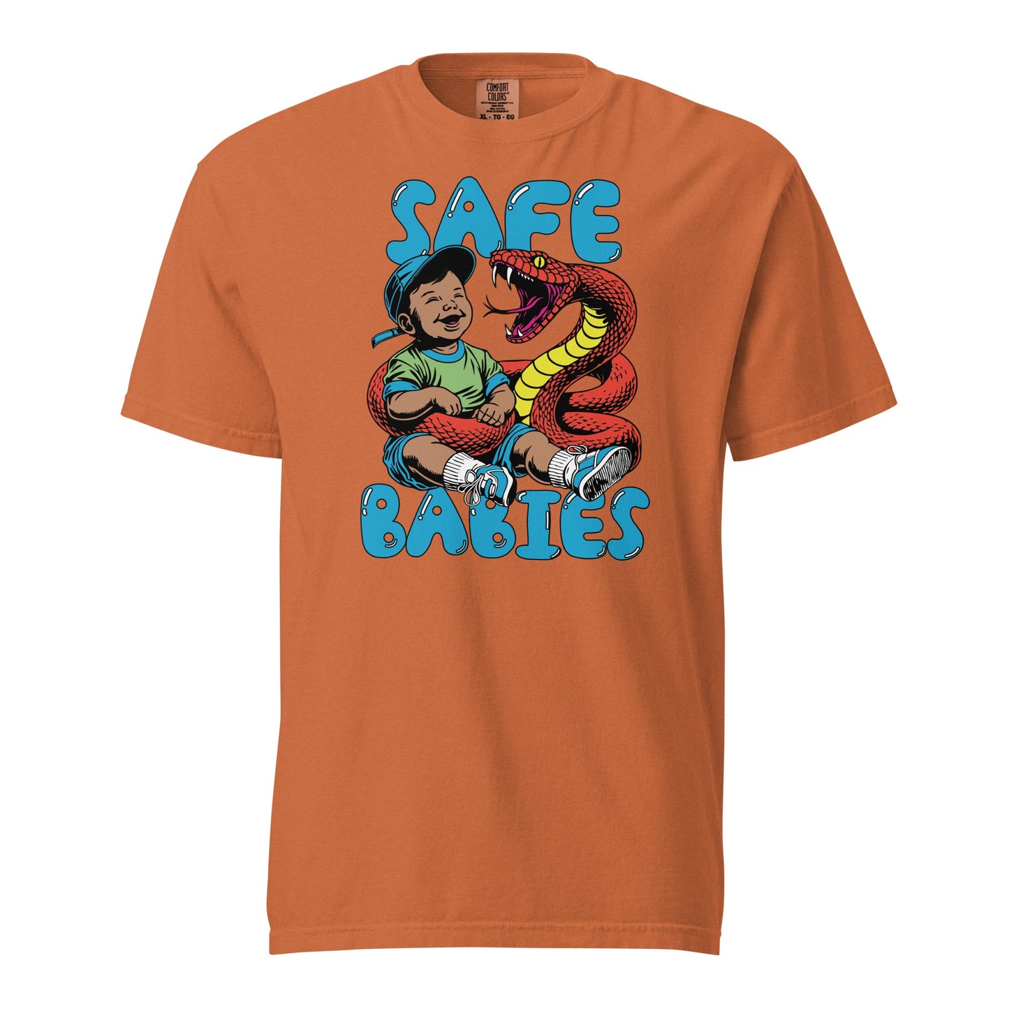Orange Snake Safe Baby - Heavyweight Tee
