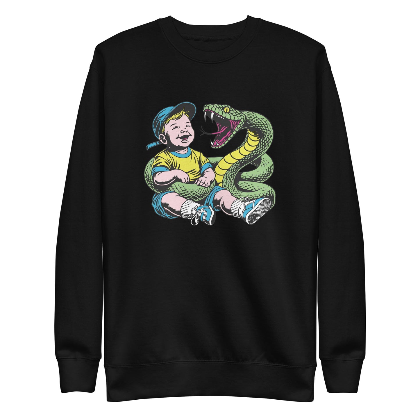 Green Snake Safe Baby - Premium Sweatshirt