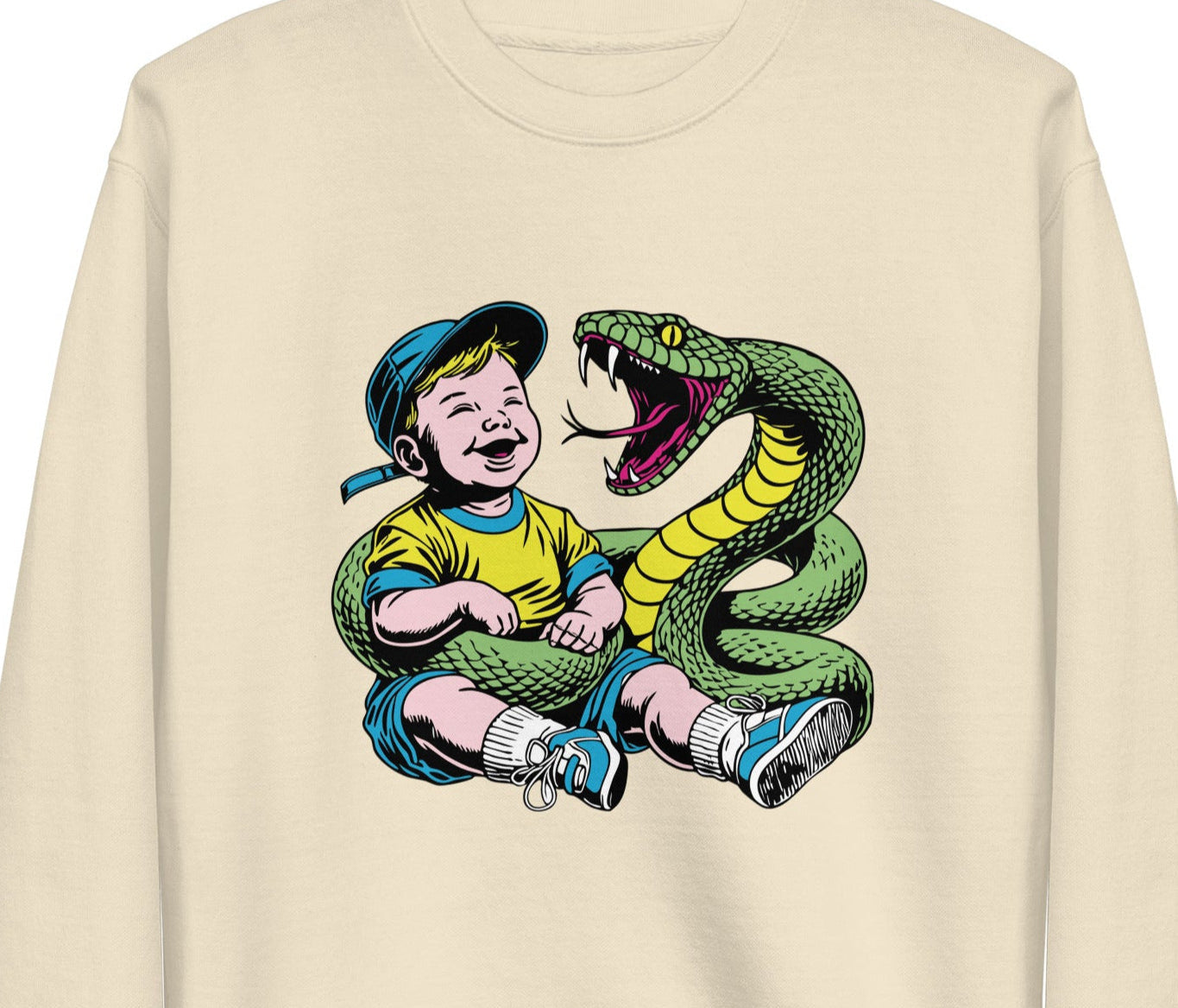 Green Snake Safe Baby - Premium Sweatshirt
